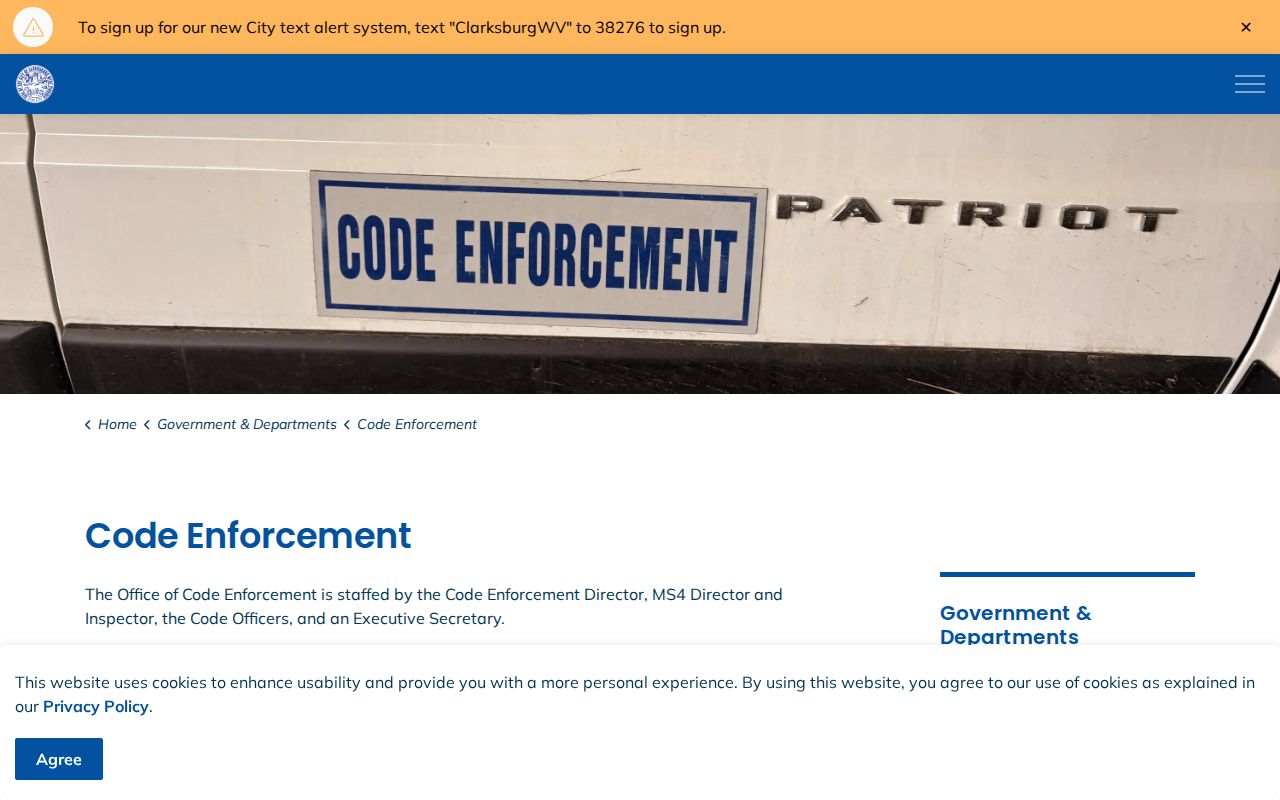 Clarksburg property records code enforcement and zoning resource