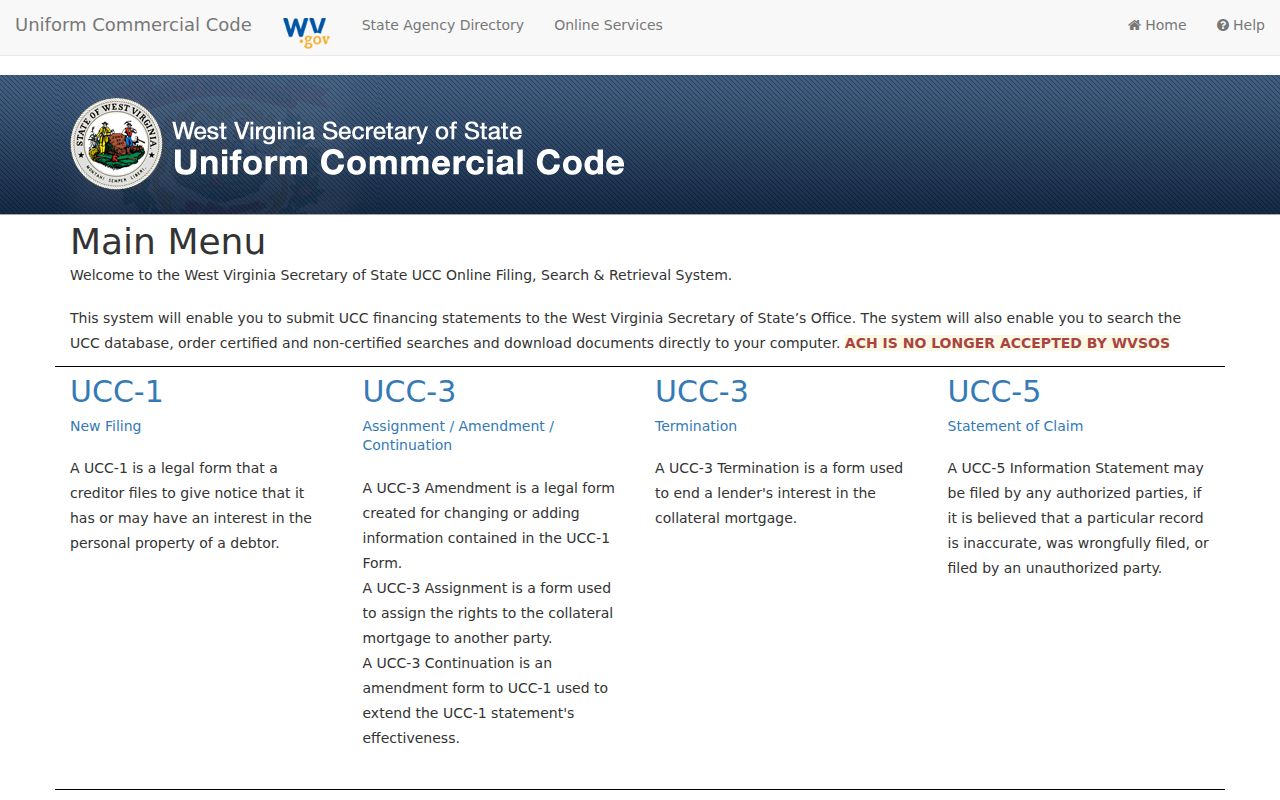 Harrison County deed records context with West Virginia UCC filing search