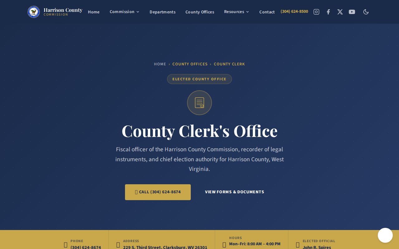 Harrison County deed records access through the County Clerk