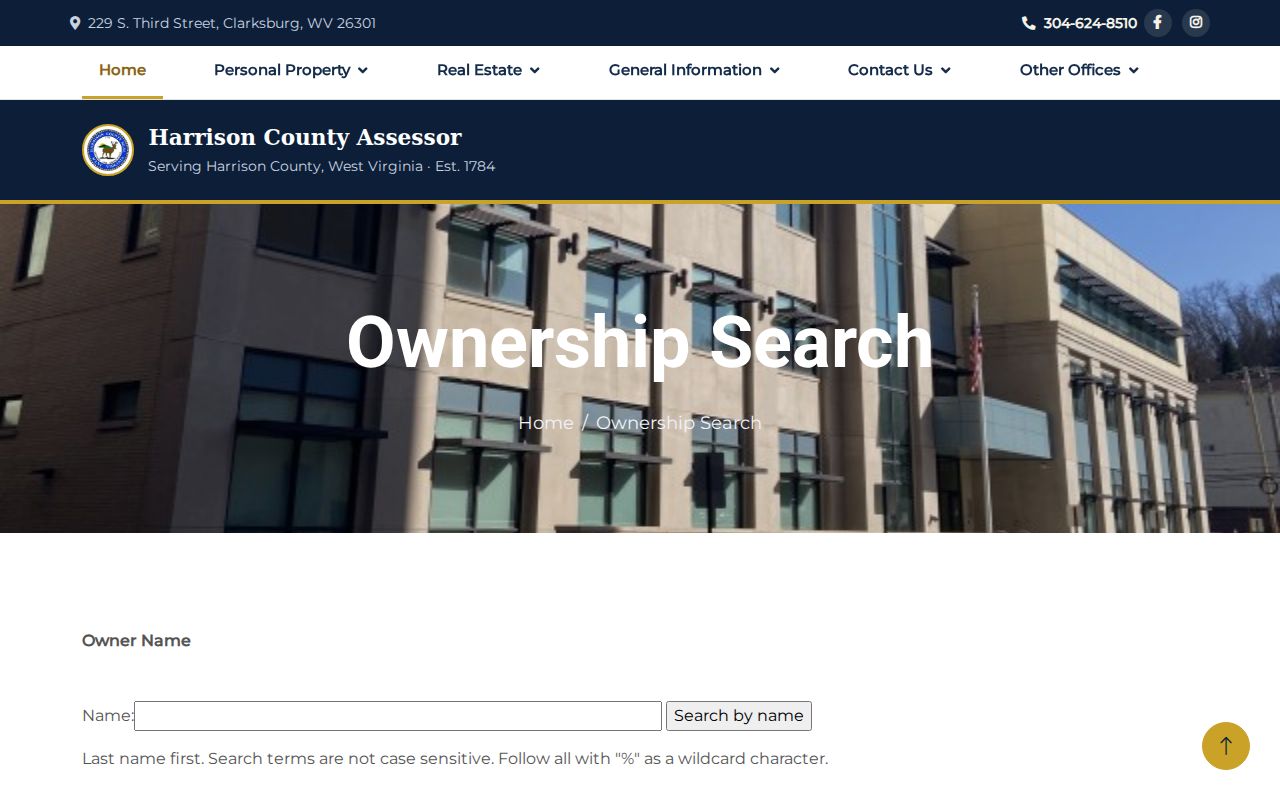 Harrison County property records local ownership search fields